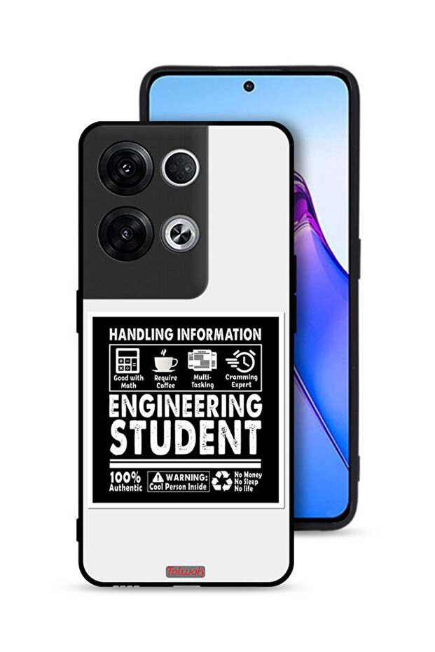 غطاء حماية لهاتف Oppo Reno8 Pro Plus 5G - ملصق طالب هندسة