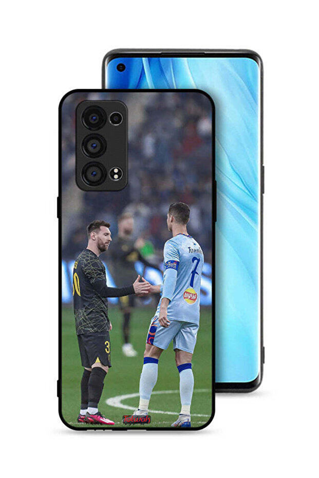 غطاء حماية لهاتف Oppo Reno6 Pro Plus 5G ميسي ورونالدو