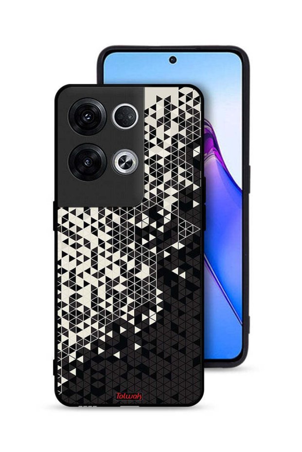 غطاء حماية لهاتف Oppo Reno8 Pro Plus 5G بنمط مثلث فني رقمي