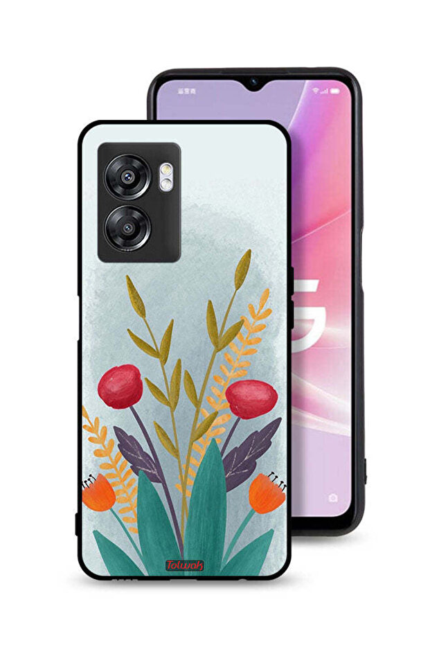 غطاء حماية لهاتف Oppo A57 5G برسومات نباتية
