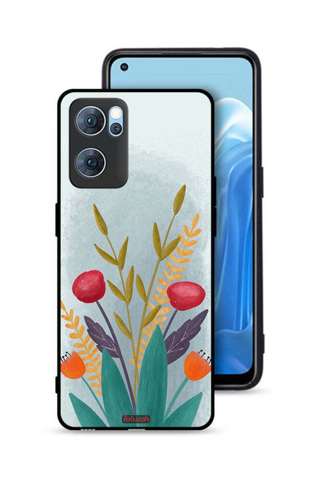 غطاء حماية لهاتف Oppo Reno7 5G برسومات نباتية