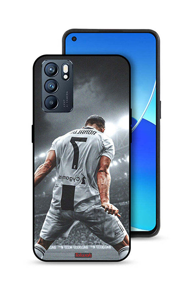 غطاء حماية لهاتف Oppo Reno6 5G بطبعة احتفال كريستيانو رونالدو