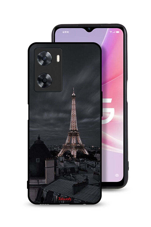 غطاء حماية لهاتف Oppo A57s بتصميم برج إيفل في الليل