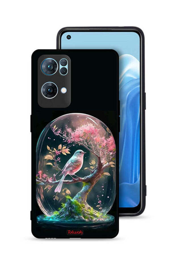 غطاء حماية لهاتف Oppo Reno7 Pro 5G بتصميم طائر في جرة