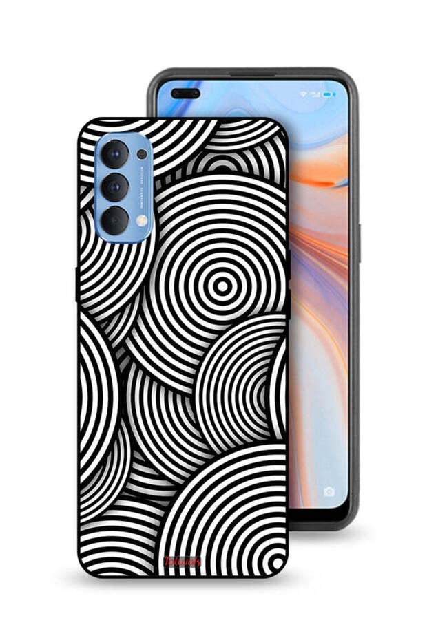 غطاء حماية لهاتف Oppo Reno4 4G بنمط دوائر وهمية