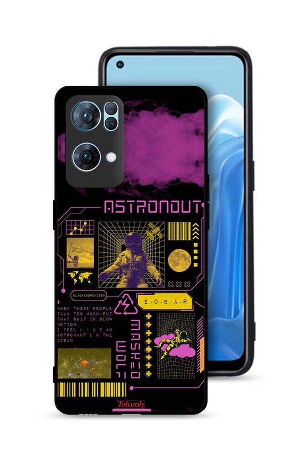 غطاء حماية لهاتف Oppo Reno7 Pro 5G بملصق رائد فضاء