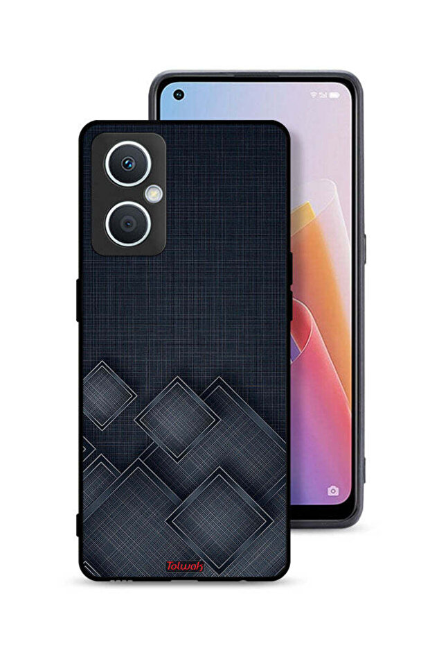 جراب حماية لهاتف Oppo A96 5G (الصين) بنمط مربعات على القماش
