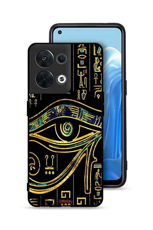 غطاء حماية لهاتف Oppo Reno8 5G بتصميم عين فنية