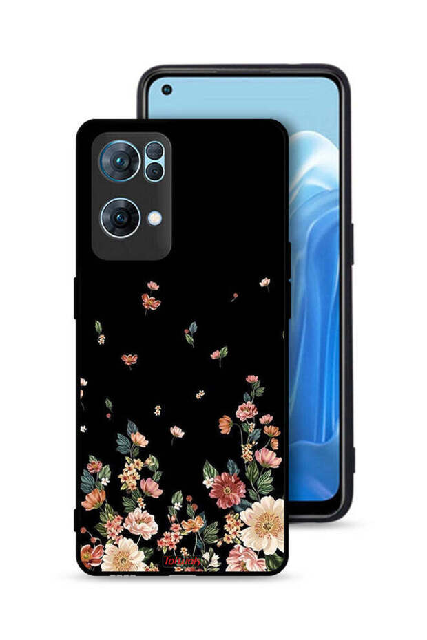 غطاء حماية لهاتف Oppo Reno7 Pro 5G مع زهور صغيرة في الأسفل