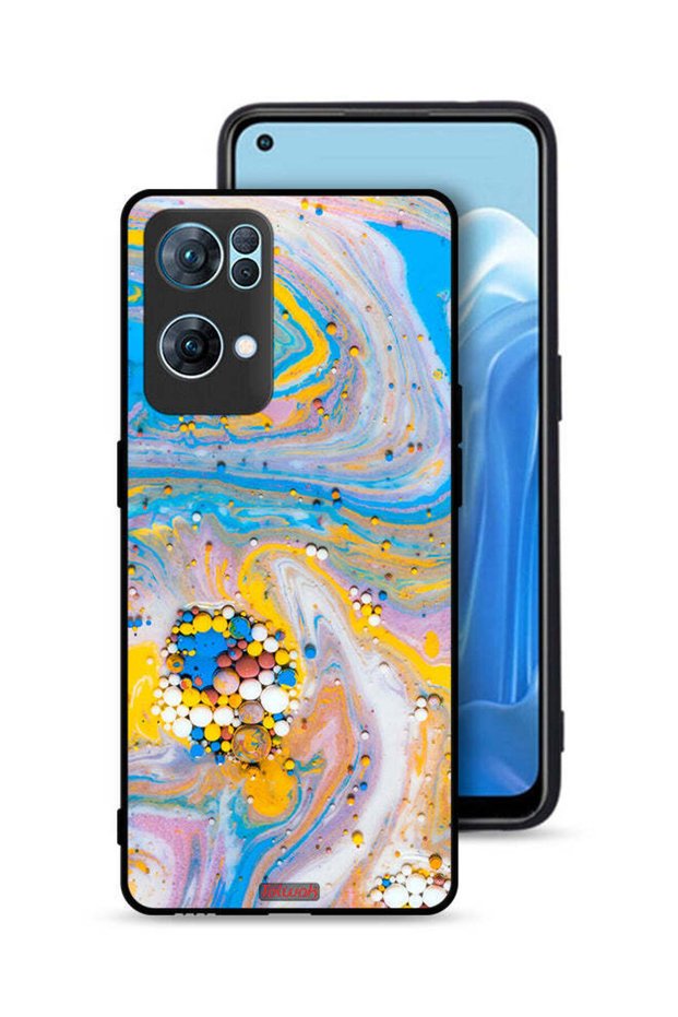 غطاء حماية لهاتف Oppo Reno7 Pro 5G بأحجار كريمة ملونة تجريدية