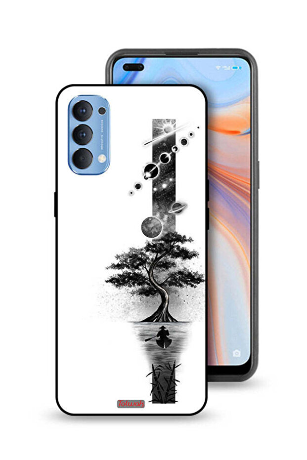 غطاء حماية لهاتف Oppo Reno4 4G برسومات الأرض والفضاء