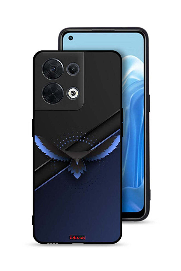 غطاء حماية لهاتف Oppo Reno8 5G بتصميم نسر فني تجريدي رقمي