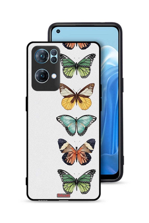 غطاء حماية لهاتف Oppo Reno7 Pro 5G بنقشة أربع فراشات