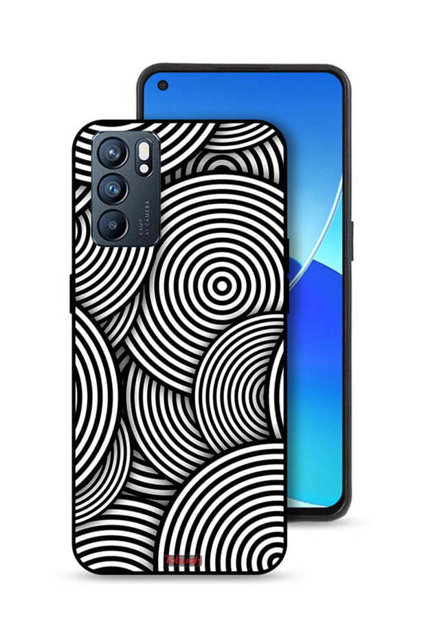 غطاء حماية لهاتف Oppo Reno6 5G بنمط دوائر وهمية