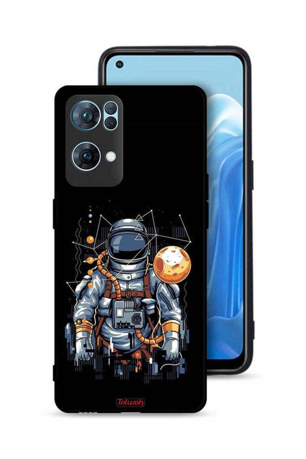 غطاء حماية لهاتف Oppo Reno7 Pro 5G بتصميم رائد فضاء تجريدي