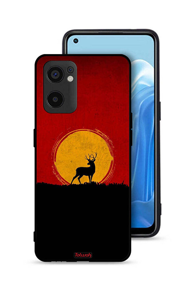 غطاء حماية Oppo Reno7 SE 5G بتصميم غزال وقمر