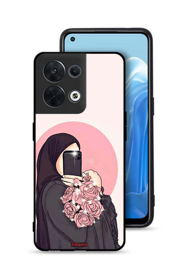 Oppo Reno8 5G Protective Case Cover Making Selfies While Holding Flowers Art