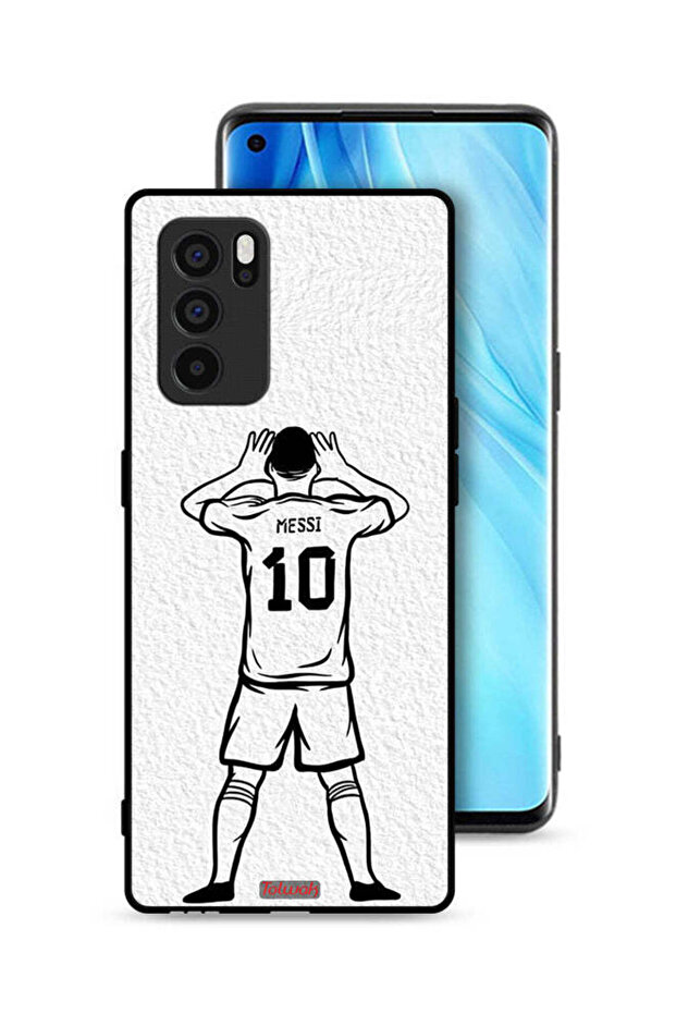 غطاء حماية لهاتف Oppo Reno6 Pro 5G برسومات ميسي سكيتش