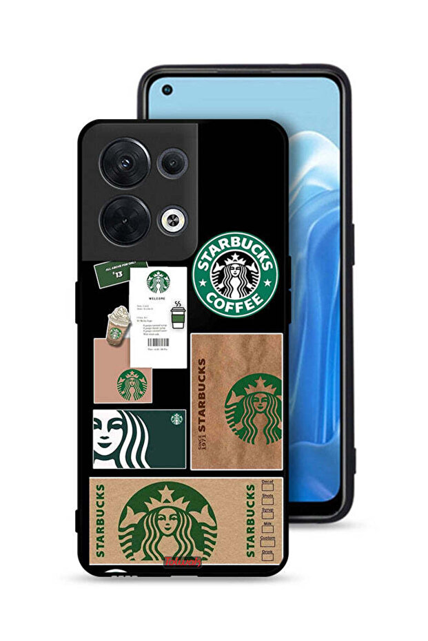 غطاء حماية لهاتف Oppo Reno8 5G ملصق ستاربكس
