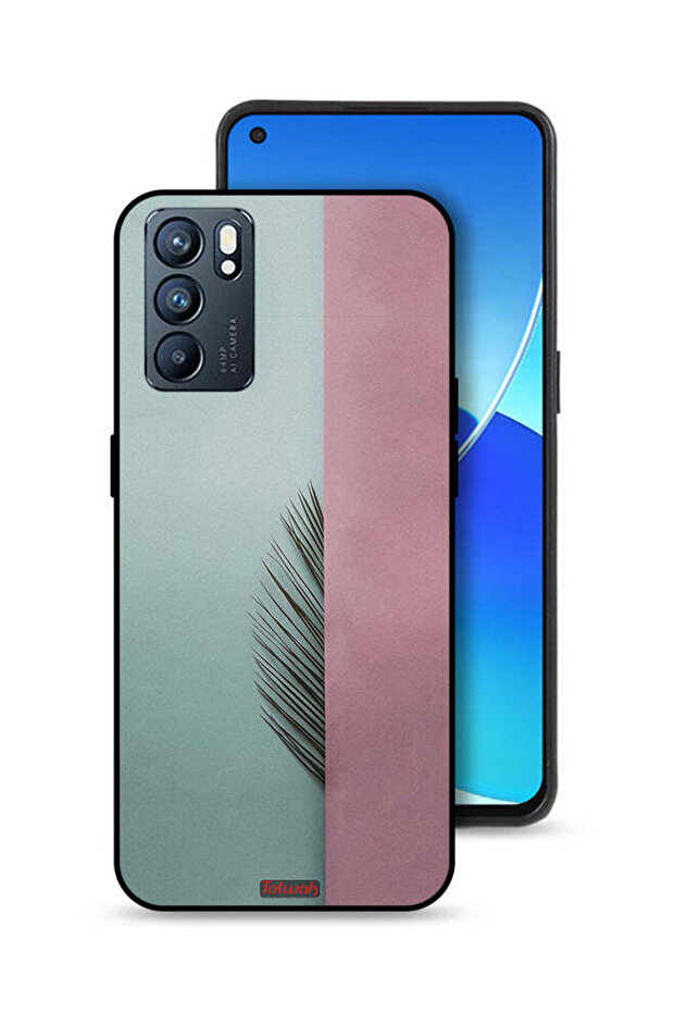 غطاء حماية لهاتف Oppo Reno6 5G بأوراق نصفية