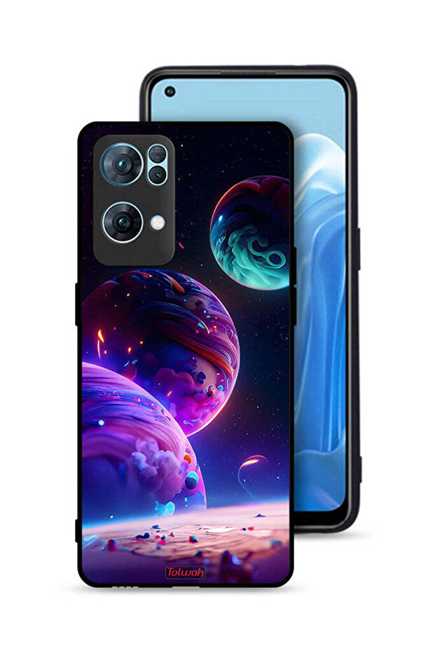 غطاء حماية لهاتف Oppo Reno7 Pro 5G بنقشة كوكبية - 1