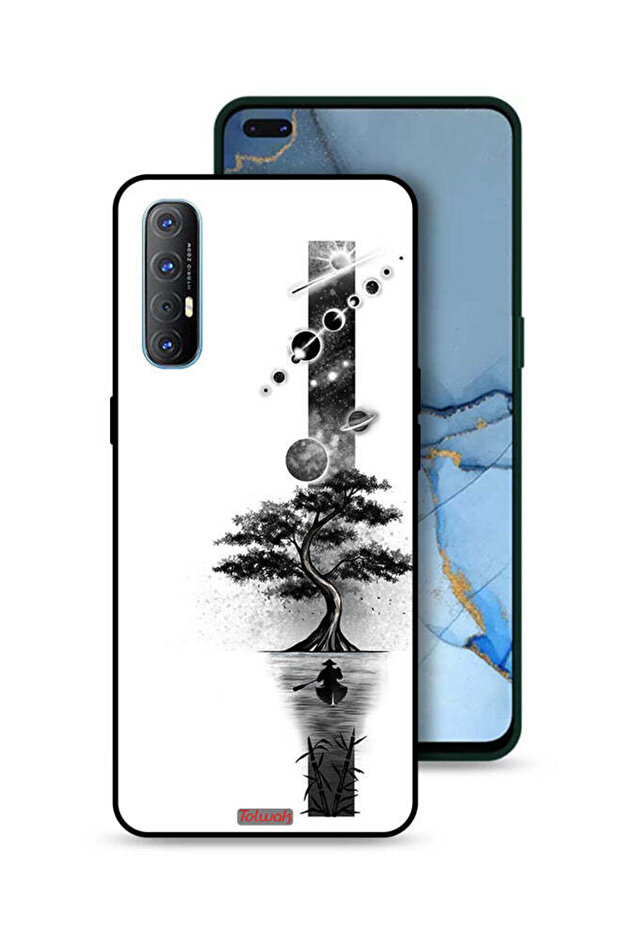 غطاء حماية لهاتف Oppo Reno3 Pro 4G برسومات الأرض والفضاء