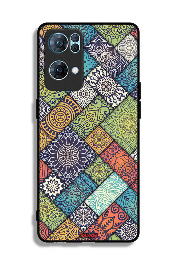 غطاء حماية لهاتف Oppo Reno7 Pro 5G بنمط ماندالا - 2