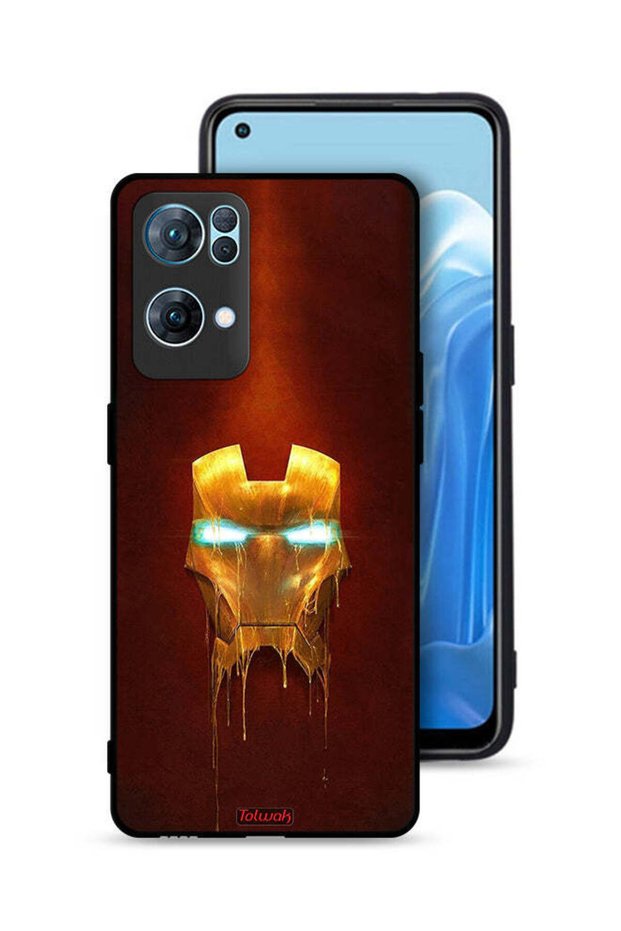 غطاء حماية لهاتف Oppo Reno7 Pro 5G بطبعة Iron Man Marvel Comics
