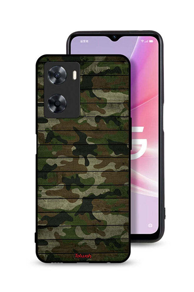 غطاء حماية لهاتف Oppo A57s بنمط خشبي مموه