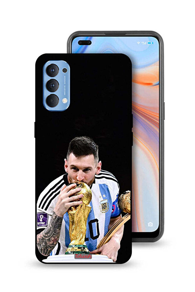 غطاء حماية لهاتف Oppo Reno4 4G بتصميم ميسي
