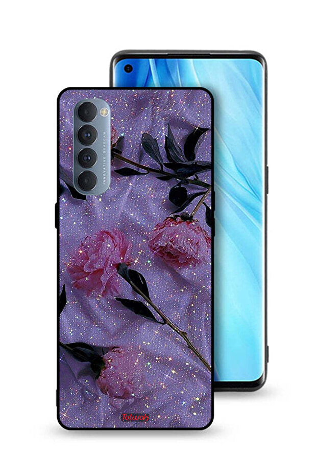غطاء حماية لهاتف Oppo Reno4 Pro 4G بنقشة ورود لامعة
