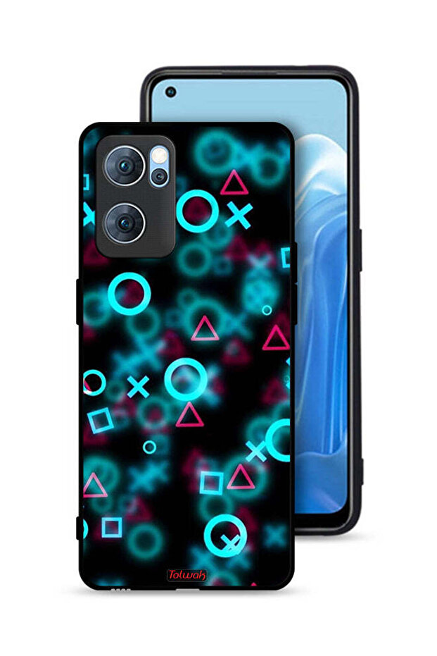 غطاء حماية لهاتف Oppo Reno7 5G برسومات أيقونات لعبة الحبار الصغيرة