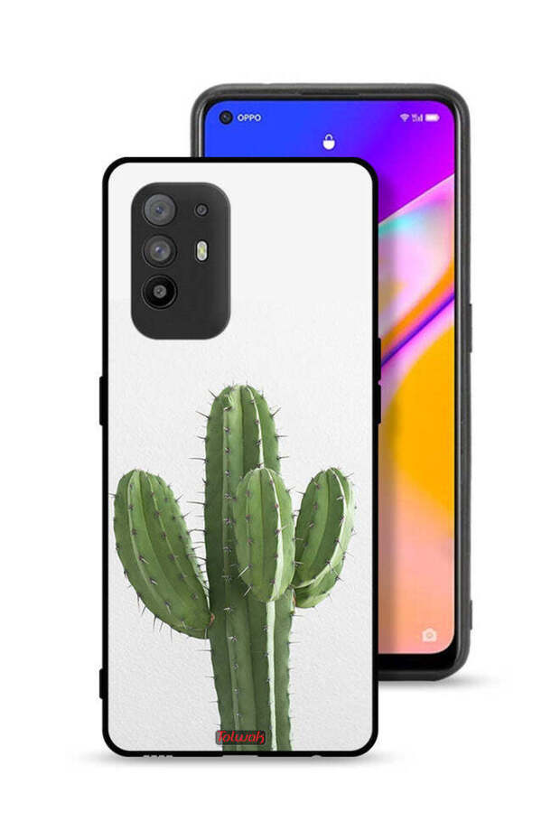 غطاء حماية لهاتف Oppo A95 5G بنقشة نبات الصبار