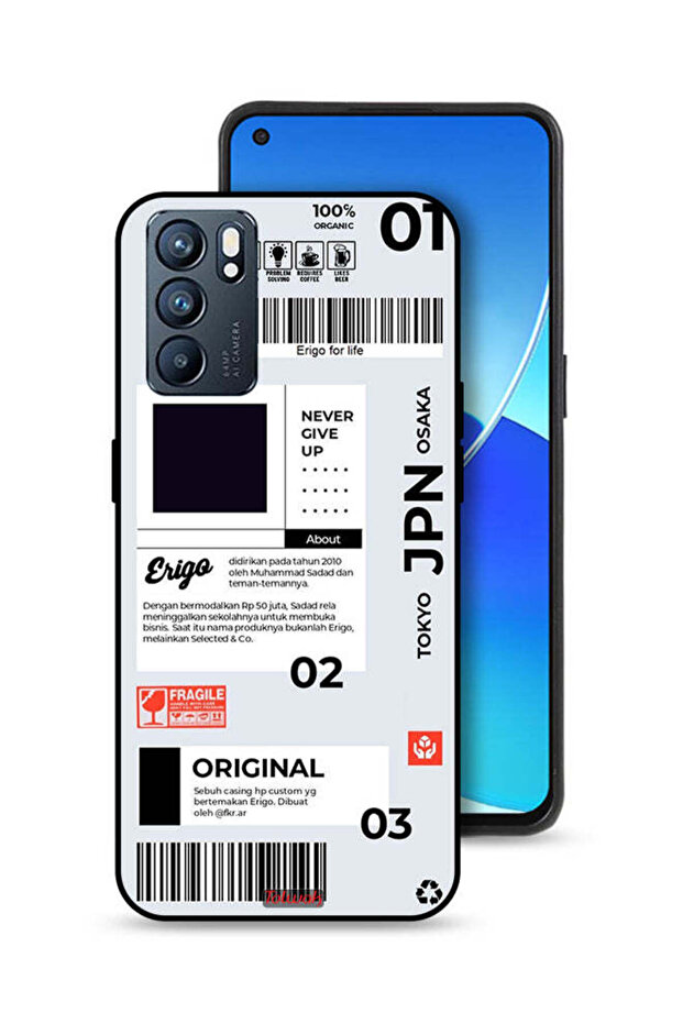 غطاء حماية لهاتف Oppo Reno6 5G ملصق ياباني