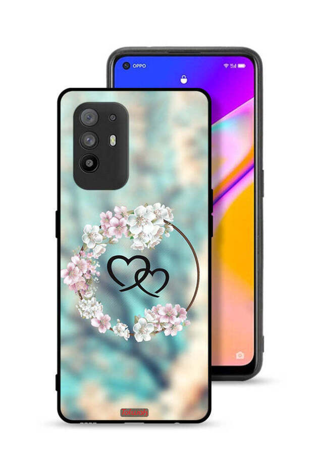 Oppo A95 5G Protective Case Cover Hearts In Ring Art