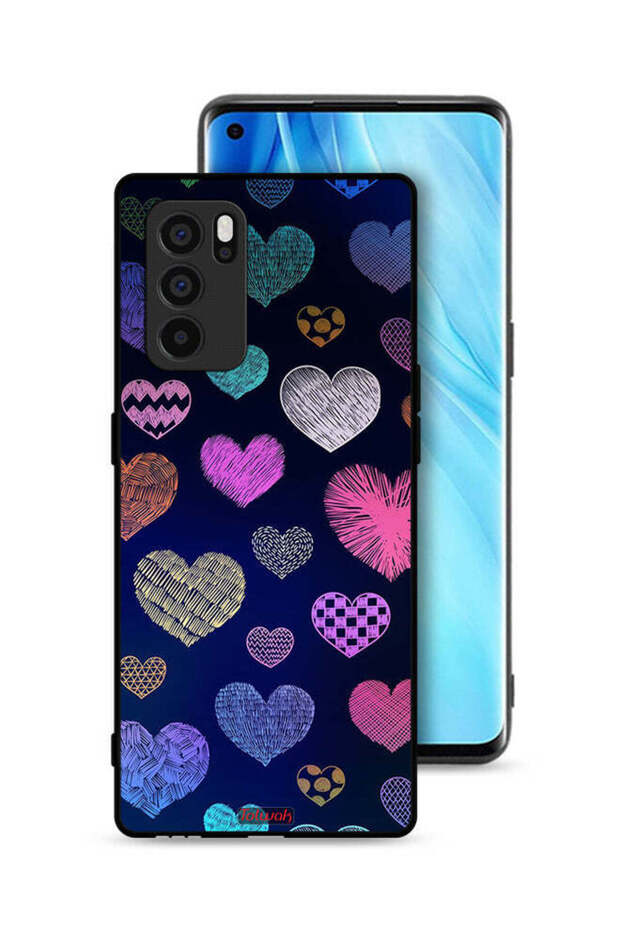 غطاء حماية لهاتف Oppo Reno6 Pro 5G بنقشة قلوب داجا