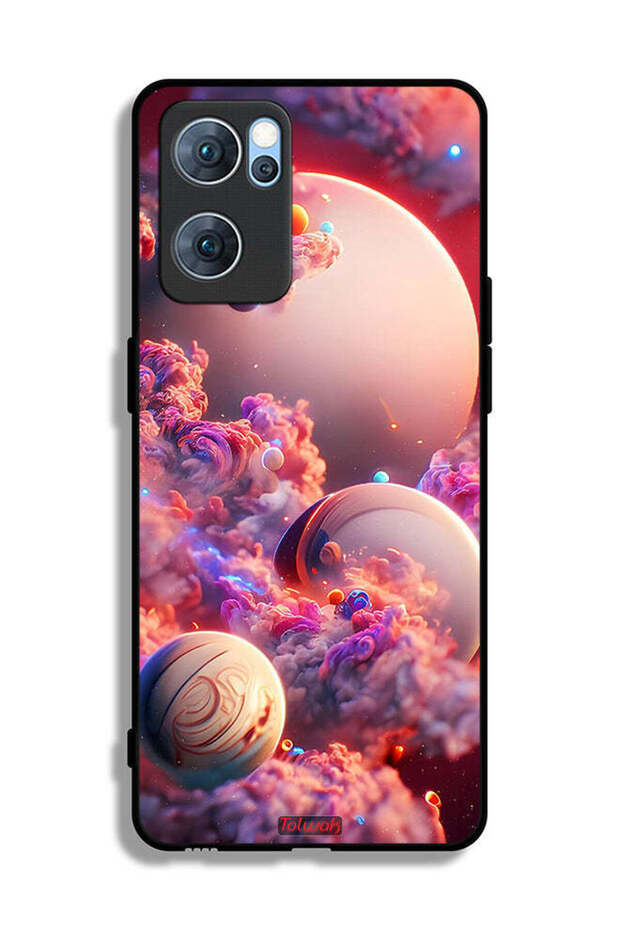 غطاء حماية لهاتف Oppo Reno7 5G بتصميم غيوم وفن تجريدي - 2