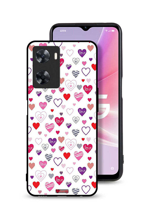 غطاء حماية لهاتف Oppo A57s برسومات قلوب