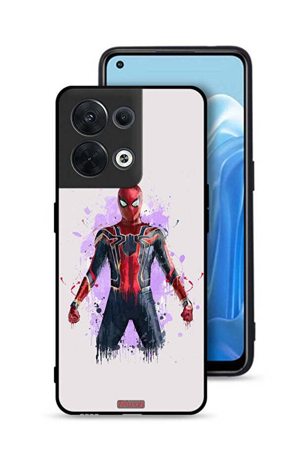 غطاء حماية لهاتف Oppo Reno8 5G بتصميم العنكبوت الحديدي