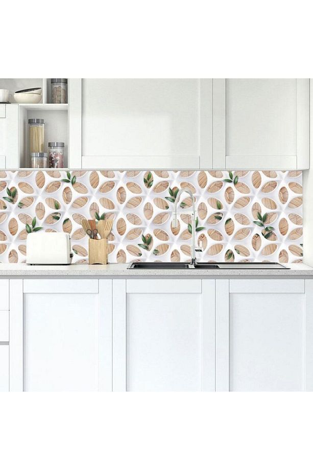 Mutfak Tezgah Arası Kaplama Mermer Desenli Yapışkanlı Folyo Fayans Kaplama Sticker 60cm X 100cm - 1