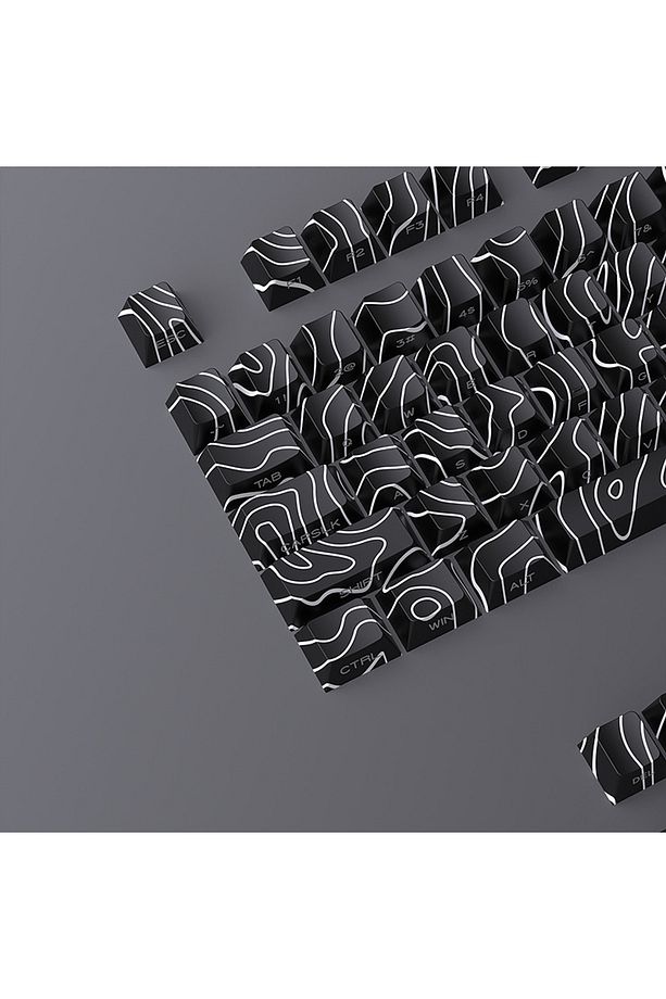 128 Tuş Keycaps PBT Contour Line Tuş Takımı - 1