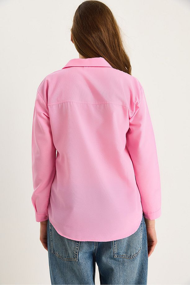 Kadın Kalp Nakış İşlemeli Regular Poplin Gömlek 60283482 - 6