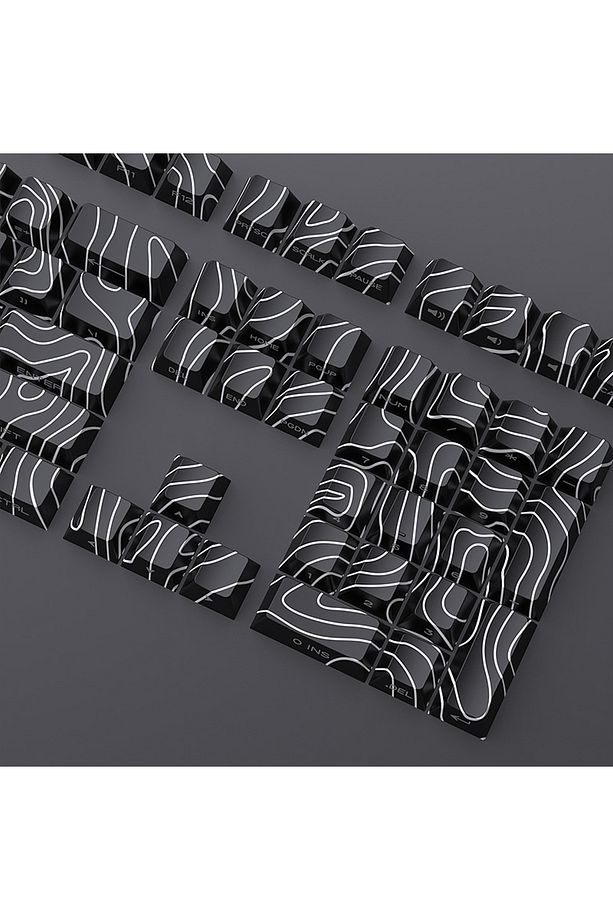 128 Tuş Keycaps PBT Contour Line Tuş Takımı - 4