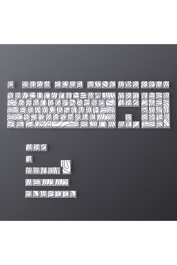 128 Tuş Keycaps PBT Contour Line Tuş Takımı - 1