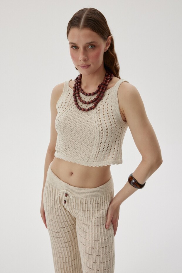 ASKILI AJURLU TRİKO TOP - 5