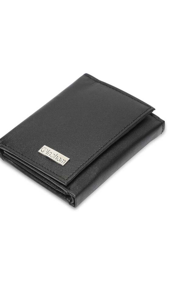 Tri-Fold Organised Wallet Flat Nappa Genuine and Smooth Leather Upper