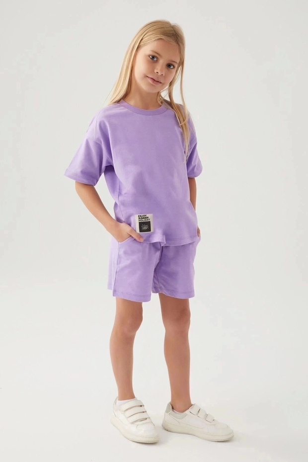 Rolypoly Girl's Shorts T-Shirt Set Lilac