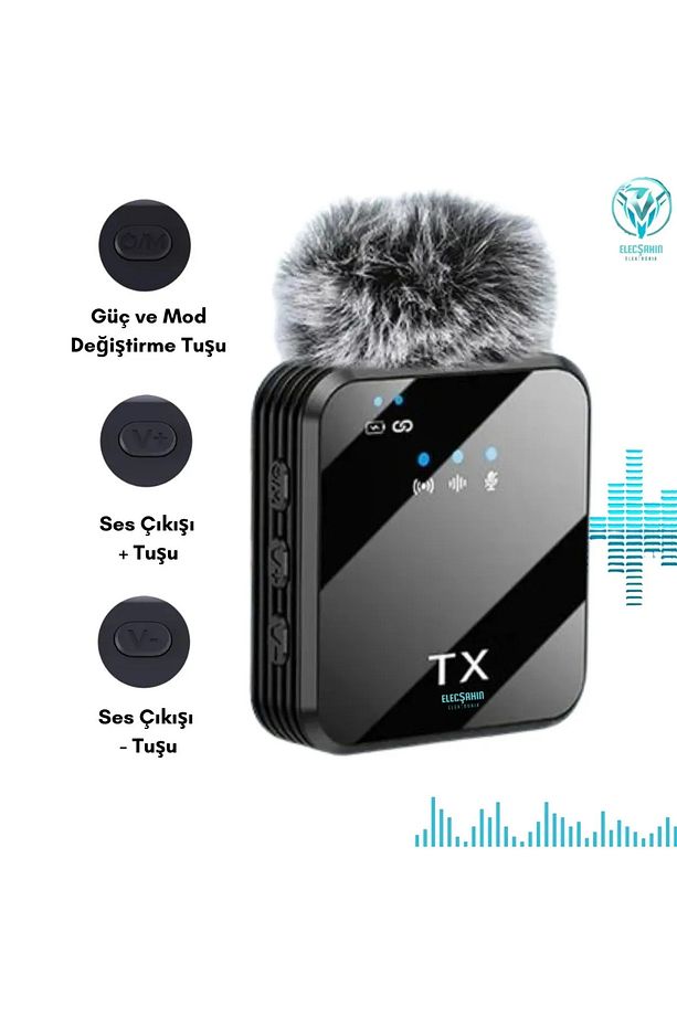 Kablosuz Yaka Mikrofonu Tip-C Android Kamera IPhone Stüdyo Mikrofonu için Ses Video Canlı Yayın Oyun - 7