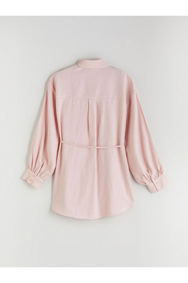 LCW Modest Keten Karışımlı Kadın Gömlek Tunik - 7