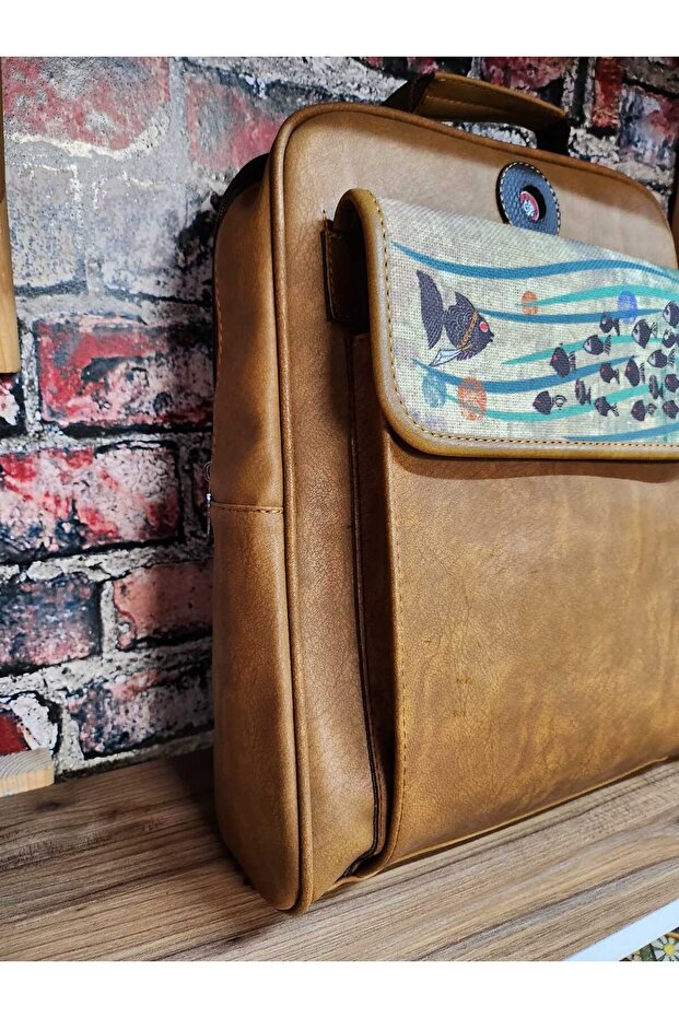 حقيبة ظهر بوهيمية منقوشة بالسمك - 3